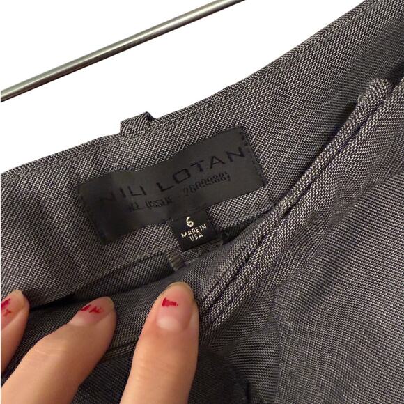 NWT! Nili Lotan 6 Iconic $495 Virgin Wool Paris Pants Drop Crotch Slouchy Gray - Picture 8 of 10